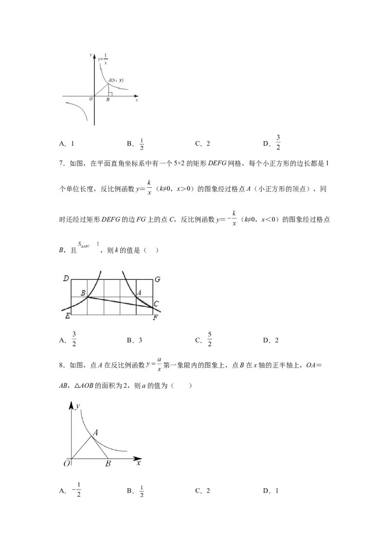 专题26.12&ldquo;设参求值&rdquo;解决反比例函数问题（基础篇）（专项练习）-2022-2023学年九年级数学下册基础知识专项讲练（人教版）_初中数学人教版_9下-初中数学人教版_07专项讲练