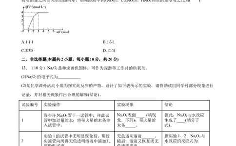 专题三能力提升检测卷原卷版_05高考化学_新高考复习资料_2022年新高考资料_2022年高考化学一轮复习讲练测（新教材新高考）