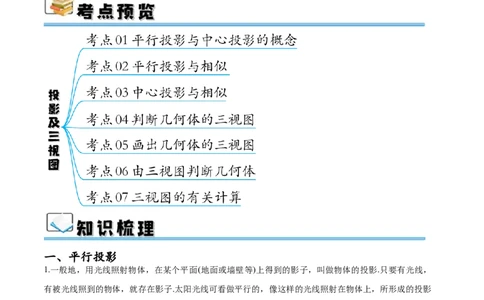 专题29.1投影及三视图（七大考点）（解析版）_初中数学人教版_9下-初中数学人教版_07专项讲练_2023-2024学年九年级数学下册考点剖析及精准练习（人教版）
