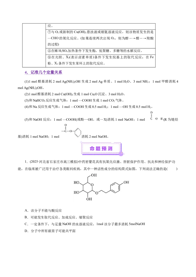 专题13有机化学基础（讲义）（原卷版）_05高考化学_2025年新高考资料_二轮复习_上好课2025年高考化学二轮复习讲练测（新高考通用）3379109_主题六有机化学
