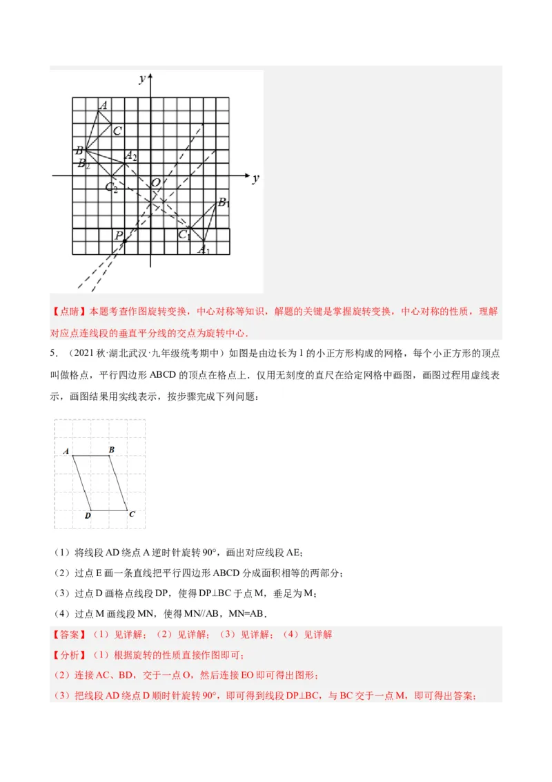 专题14中心对称重难点题型专训（8大题型）（解析版）_初中数学人教版_9下-初中数学人教版_07专项讲练_2023-2024学年九年级数学全册重难点专题提升精讲精练（人教版）_九年级上册
