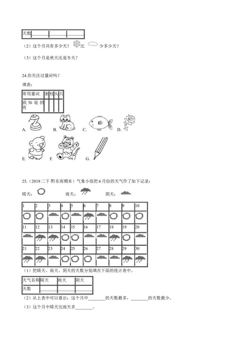 苏教版数学二年级下册重难点题型训练第八章《数据的收集与整理（一）》章节常考题集锦（原卷版）_二年级数学下册（苏教版）_第四套_单元测试_第2套单元测试（16份）