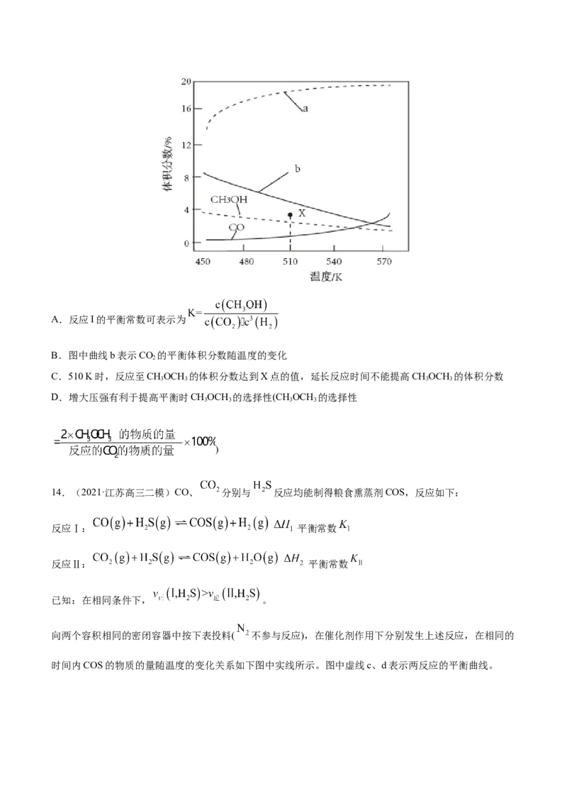 专题09反应速率、化学平衡-2021年高考真题和模拟题化学分项汇编（原卷版）_05高考化学_新高考复习资料_2022年新高考资料_2021年高考真题和模拟题化学分项汇编（全国通用）
