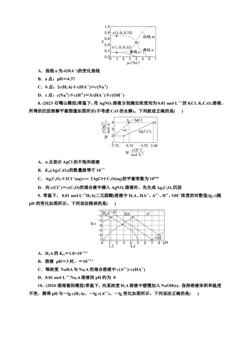 2025年高考复习化学课时检测六十二：水溶液中的新型图像（含解析）_05高考化学_2025年新高考资料_专项练习_2025年高考复习化学课时检测（含解析）（完结）
