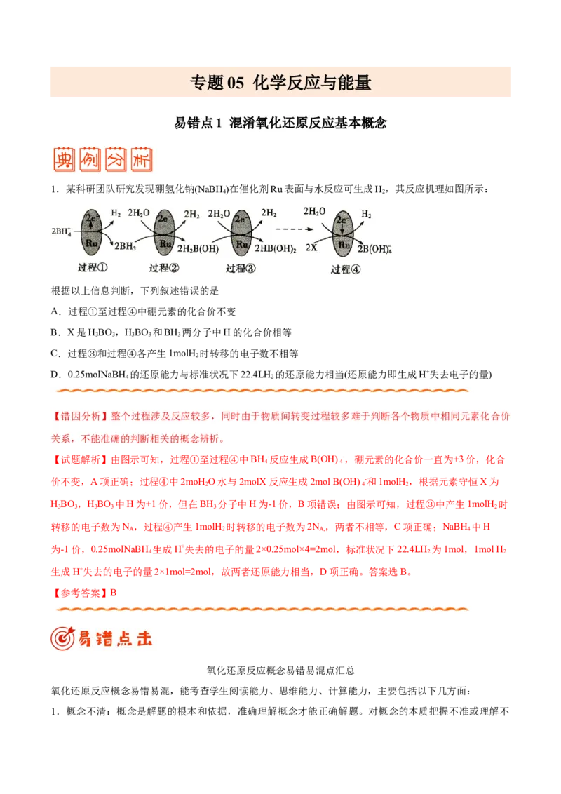 专题05化学反应与能量&mdash;&mdash;备战2021年高考化学纠错笔记（教师版含解析）_05高考化学_新高考复习资料_2023年新高考资料_一轮复习_2023年新高考大一轮复习讲义