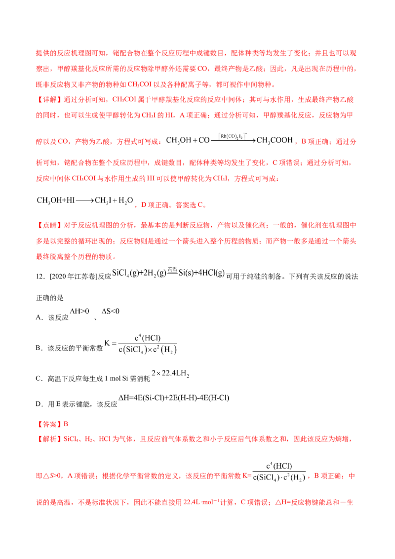 专题05化学反应与能量&mdash;&mdash;备战2021年高考化学纠错笔记（教师版含解析）_05高考化学_新高考复习资料_2023年新高考资料_一轮复习_2023年新高考大一轮复习讲义