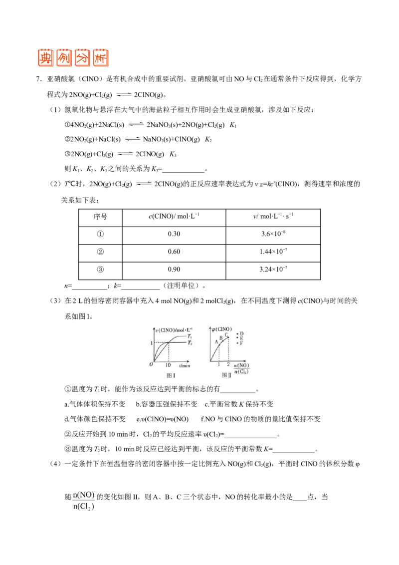 专题06化学反应速率和化学平衡&mdash;&mdash;备战2021年高考化学纠错笔记（教师版含解析）_05高考化学_新高考复习资料_2023年新高考资料_一轮复习_2023年新高考大一轮复习讲义