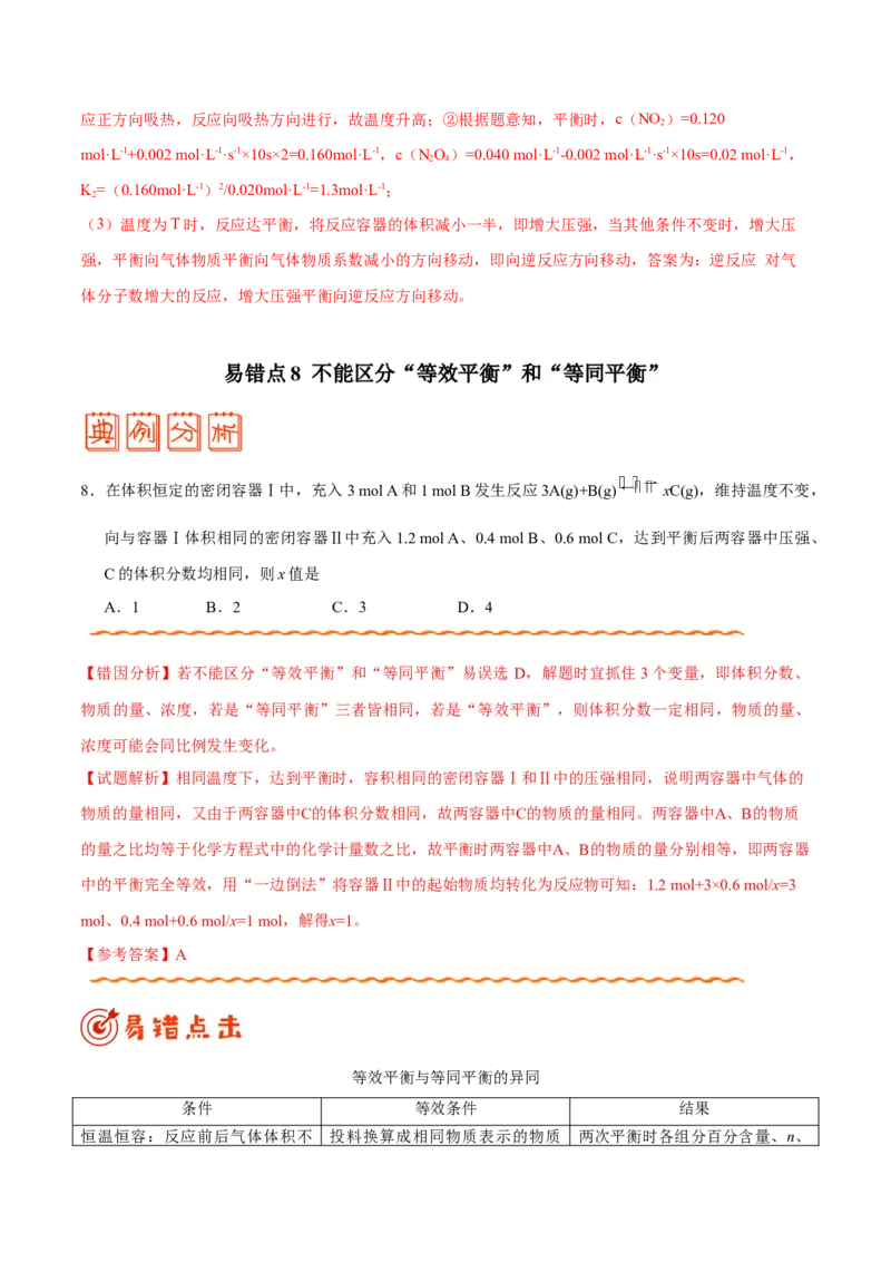 专题06化学反应速率和化学平衡&mdash;&mdash;备战2021年高考化学纠错笔记（教师版含解析）_05高考化学_新高考复习资料_2023年新高考资料_一轮复习_2023年新高考大一轮复习讲义