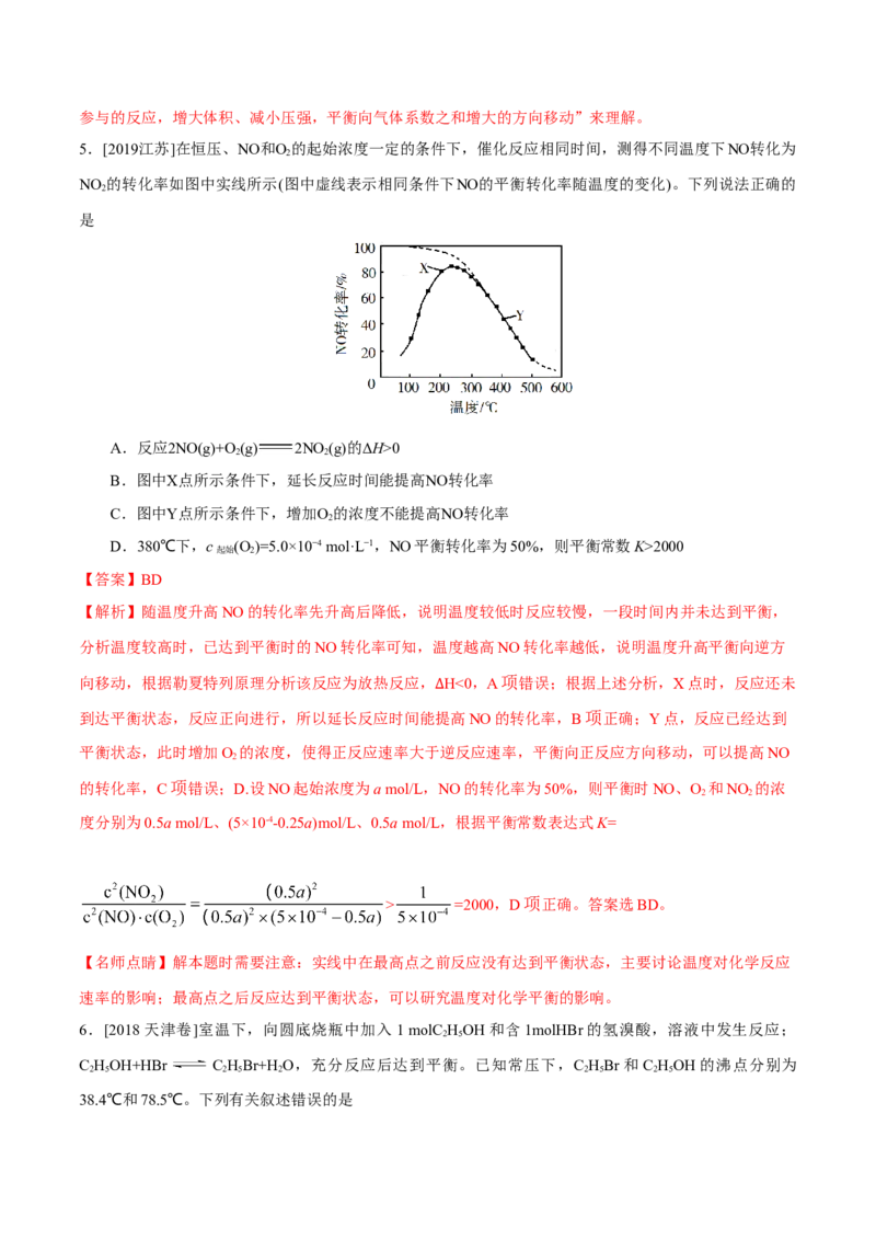 专题06化学反应速率和化学平衡&mdash;&mdash;备战2021年高考化学纠错笔记（教师版含解析）_05高考化学_新高考复习资料_2023年新高考资料_一轮复习_2023年新高考大一轮复习讲义