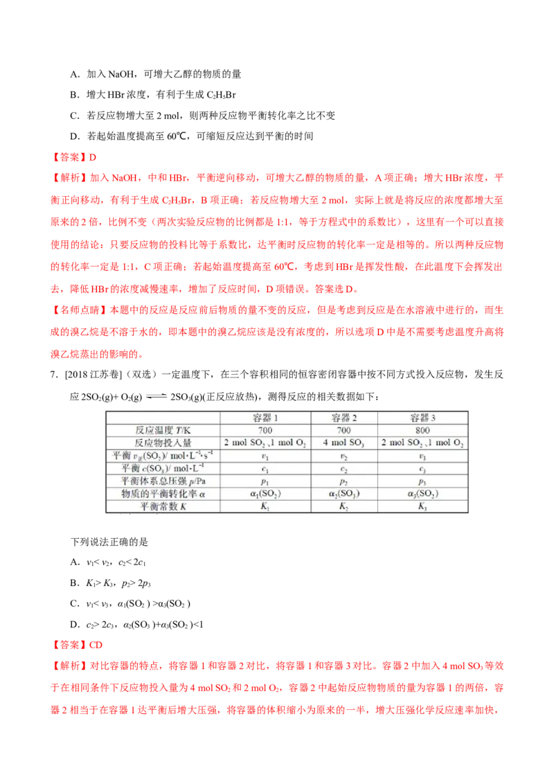专题06化学反应速率和化学平衡&mdash;&mdash;备战2021年高考化学纠错笔记（教师版含解析）_05高考化学_新高考复习资料_2023年新高考资料_一轮复习_2023年新高考大一轮复习讲义