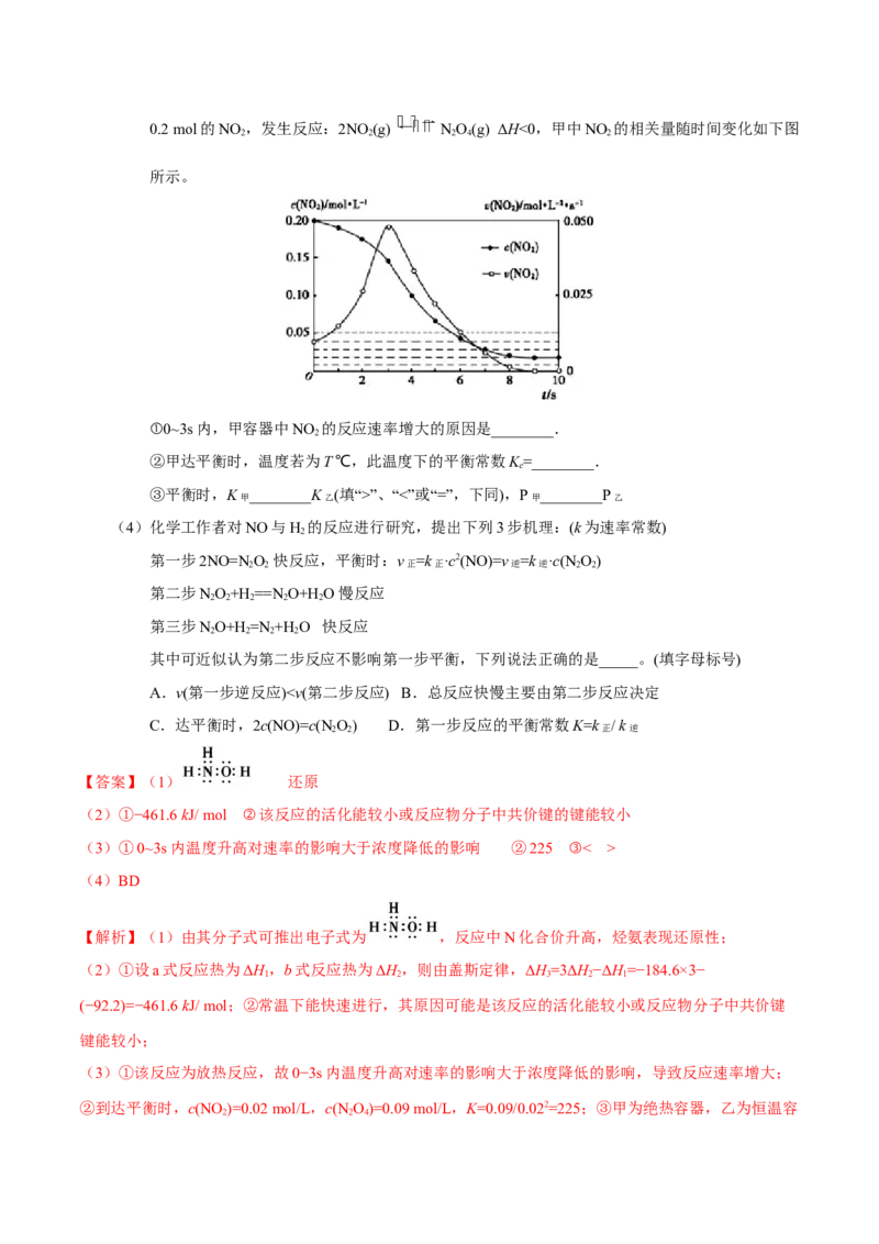 专题06化学反应速率和化学平衡&mdash;&mdash;备战2021年高考化学纠错笔记（教师版含解析）_05高考化学_新高考复习资料_2023年新高考资料_一轮复习_2023年新高考大一轮复习讲义