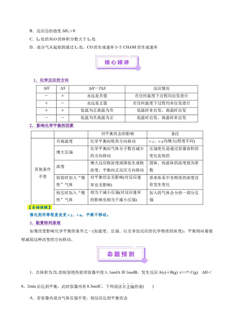 专题07化学反应速率与化学平衡（讲义）（原卷版）_05高考化学_2025年新高考资料_二轮复习_上好课2025年高考化学二轮复习讲练测（新高考通用）3379109_主题三化学反应原理