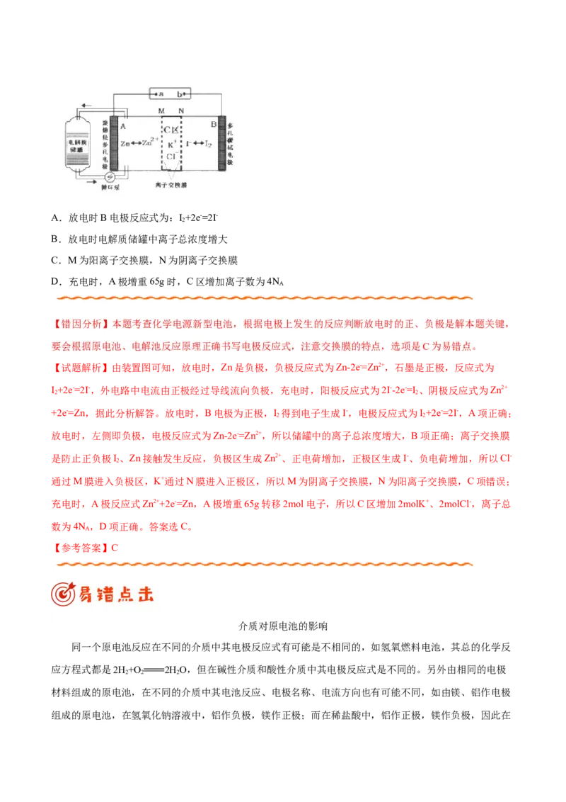 专题05化学反应与能量&mdash;&mdash;备战2021年高考化学纠错笔记（学生版）_05高考化学_新高考复习资料_2023年新高考资料_一轮复习_2023年新高考大一轮复习讲义_赠备战2021年高考化学纠错笔记