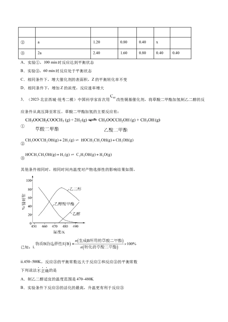 专题09化学反应速率与化学平衡（分层练）（原卷版）_05高考化学_2024年新高考资料_2.2024二轮复习_高频考点2024年高考化学二轮复习高频考点追踪与预测（新高考专用）