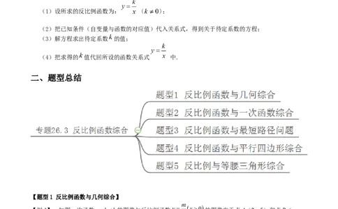 专题26.3反比例函数综合（原卷版）_初中数学人教版_9下-初中数学人教版_07专项讲练_2022-2023学年九年级数学下册重点题型讲练测（人教版）