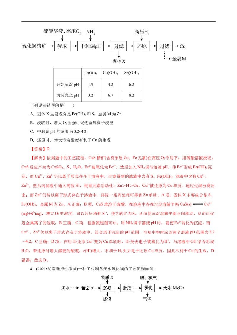 专项52微型工艺流程的分析（原卷版）_05高考化学_新高考复习资料_2023年新高考资料_专项复习_2023年高考化学热点专项导航与精练（新高考专用）