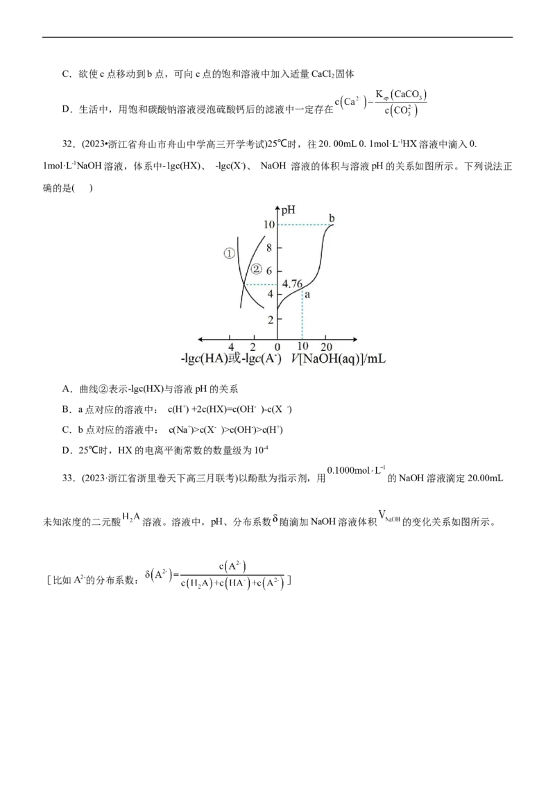 专题11水溶液中离子反应（练）（原卷版）_05高考化学_通用版（老高考）复习资料_2023年复习资料_二轮复习_2023年高考化学二轮复习讲练测（全国通用）