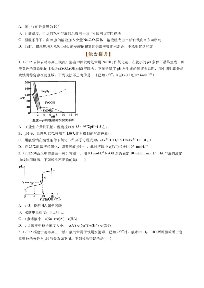 专题07水溶液中的离子平衡（专练）-瞄准2023年高考化学二轮专题考点抢分计划（原卷版）_05高考化学_新高考复习资料_2023年新高考资料_二轮复习