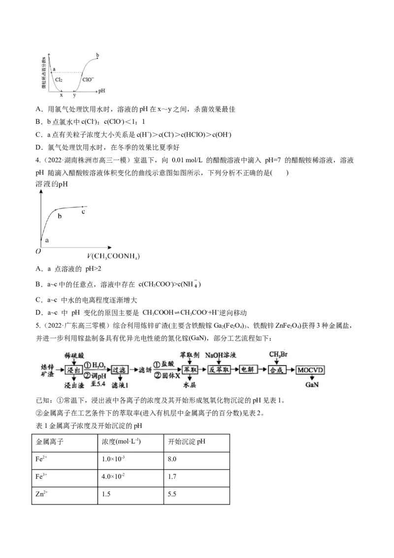 专题07水溶液中的离子平衡（专练）-瞄准2023年高考化学二轮专题考点抢分计划（原卷版）_05高考化学_新高考复习资料_2023年新高考资料_二轮复习