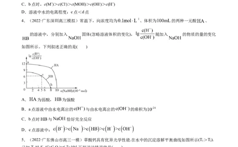 专题07水溶液中的离子平衡（专练）-瞄准2023年高考化学二轮专题考点抢分计划（原卷版）_05高考化学_新高考复习资料_2023年新高考资料_二轮复习