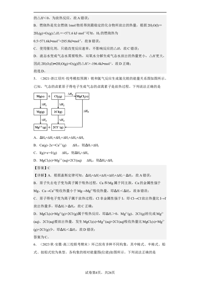 专题七化学反应与能量（专练）冲刺2023年高考化学二轮复习核心考点逐项突破（解析版）_05高考化学_新高考复习资料_2023年新高考资料_二轮复习