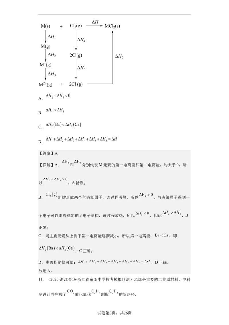 专题七化学反应与能量（专练）冲刺2023年高考化学二轮复习核心考点逐项突破（解析版）_05高考化学_新高考复习资料_2023年新高考资料_二轮复习