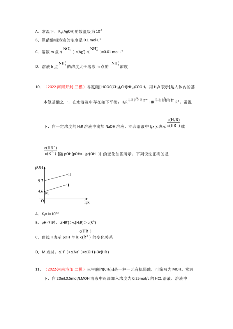 专题九水溶液中的离子平衡专题检验（实战演练）-高考引领教学2023年高考化学二轮针对性复习方案（原卷版）_05高考化学_通用版（老高考）复习资料_2023年复习资料_二轮复习