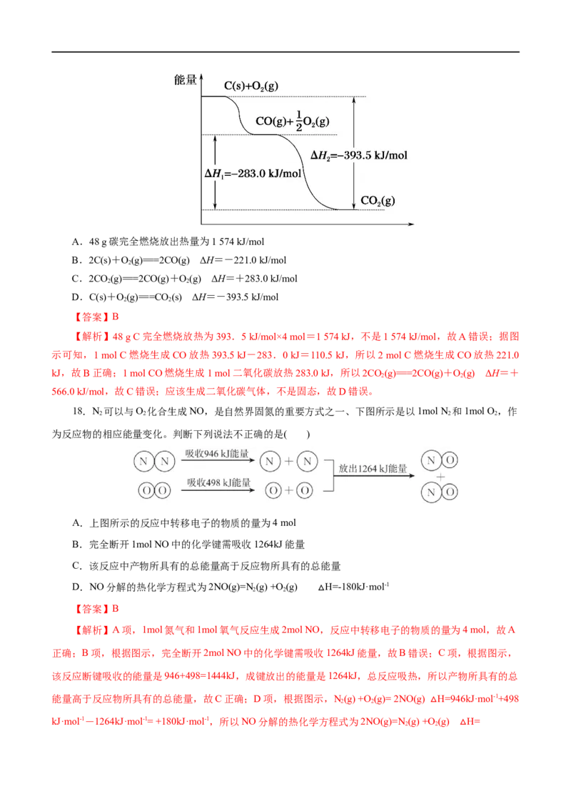 专题09化学反应的热效应-2023年高考化学一轮复习小题多维练（解析版）_05高考化学_通用版（老高考）复习资料_2023年复习资料_一轮复习_2023年高考化学一轮复习小题多维练（全国通用）