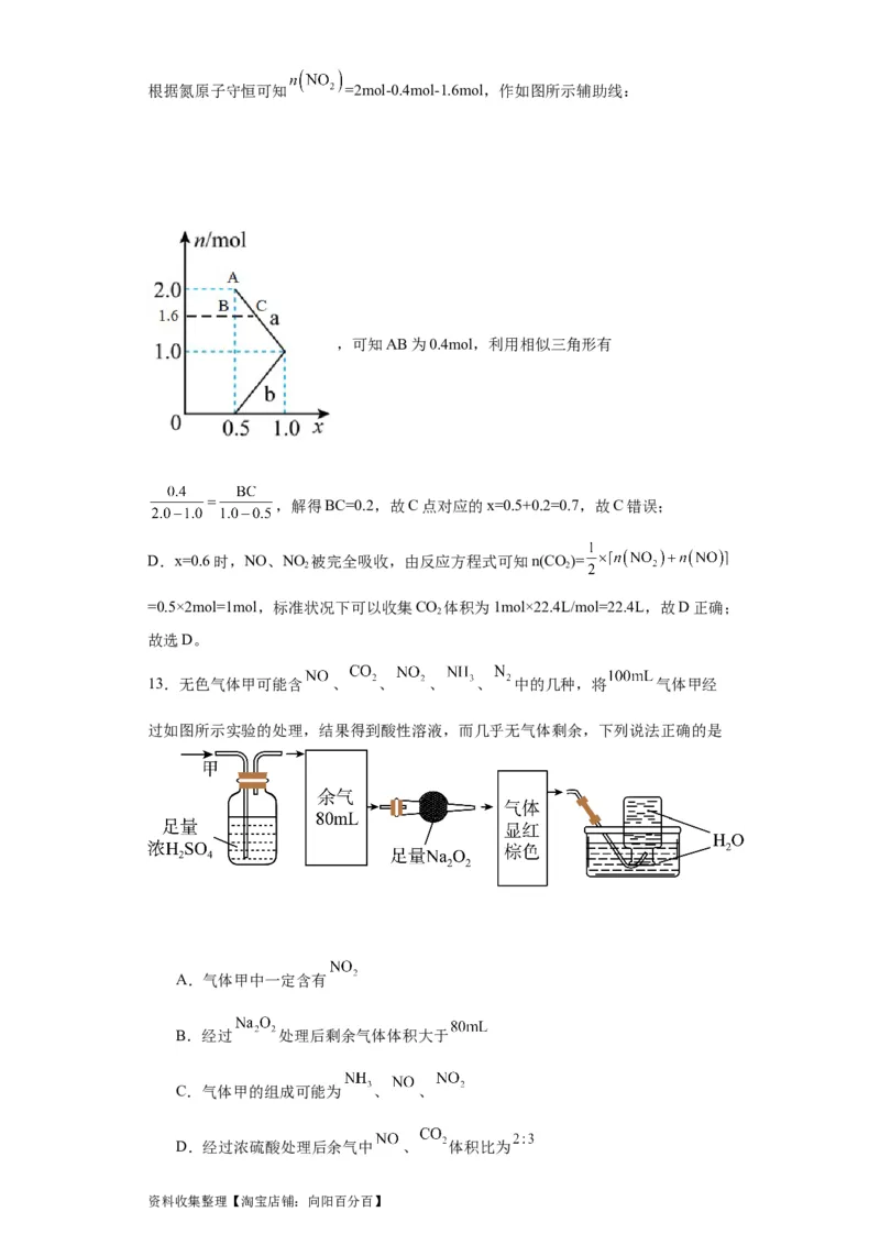 专项训练氮族元素及其化合物（解析版）_05高考化学_新高考复习资料_2024年新高考资料_一轮复习资料_2024届高三化学一轮复习&mdash;专项训练