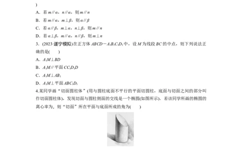 训练24　空间位置关系_2.2025数学总复习_2025年新高考资料_一轮复习_2025高考大一轮复习讲义+课件（完结）_2025高考大一轮复习数学（苏教版）_学生用书Word版文档_午练