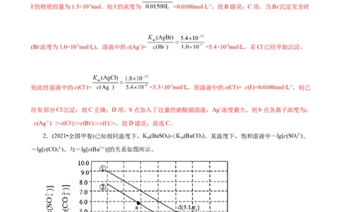 专项34Ksp图象（解析版）_05高考化学_新高考复习资料_2023年新高考资料_专项复习_2023年高考化学热点专项导航与精练（新高考专用）