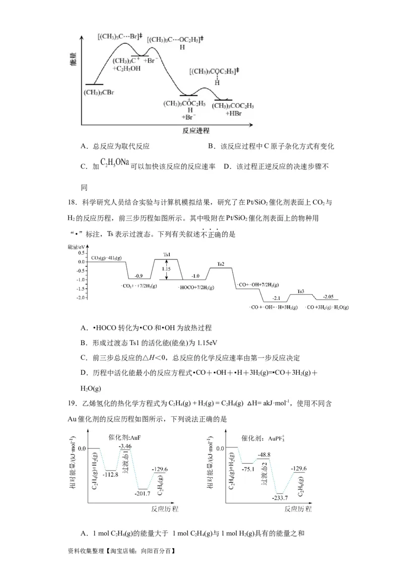 专项训练反应机理中的过渡态理论（原卷版）_05高考化学_新高考复习资料_2024年新高考资料_一轮复习资料_2024届高三化学一轮复习&mdash;专项训练