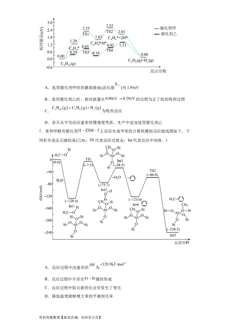 专项训练反应机理中的过渡态理论（原卷版）_05高考化学_新高考复习资料_2024年新高考资料_一轮复习资料_2024届高三化学一轮复习&mdash;专项训练