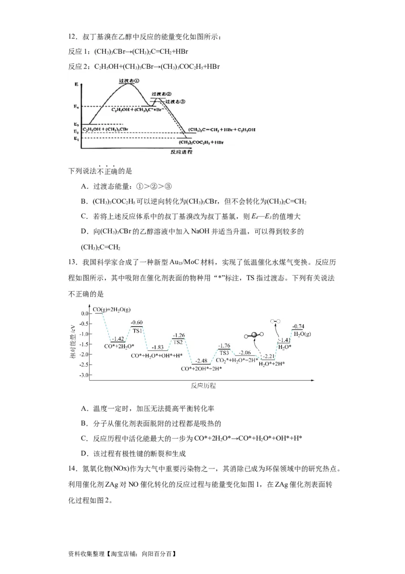 专项训练反应机理中的过渡态理论（原卷版）_05高考化学_新高考复习资料_2024年新高考资料_一轮复习资料_2024届高三化学一轮复习&mdash;专项训练