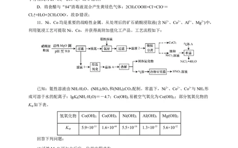 2024届高考化学一轮复习限时训练：《化学物质及其变化》专题06(解析版)_05高考化学_2024年新高考资料_3.2024专项复习_2024届高考化学一轮复习限时训练