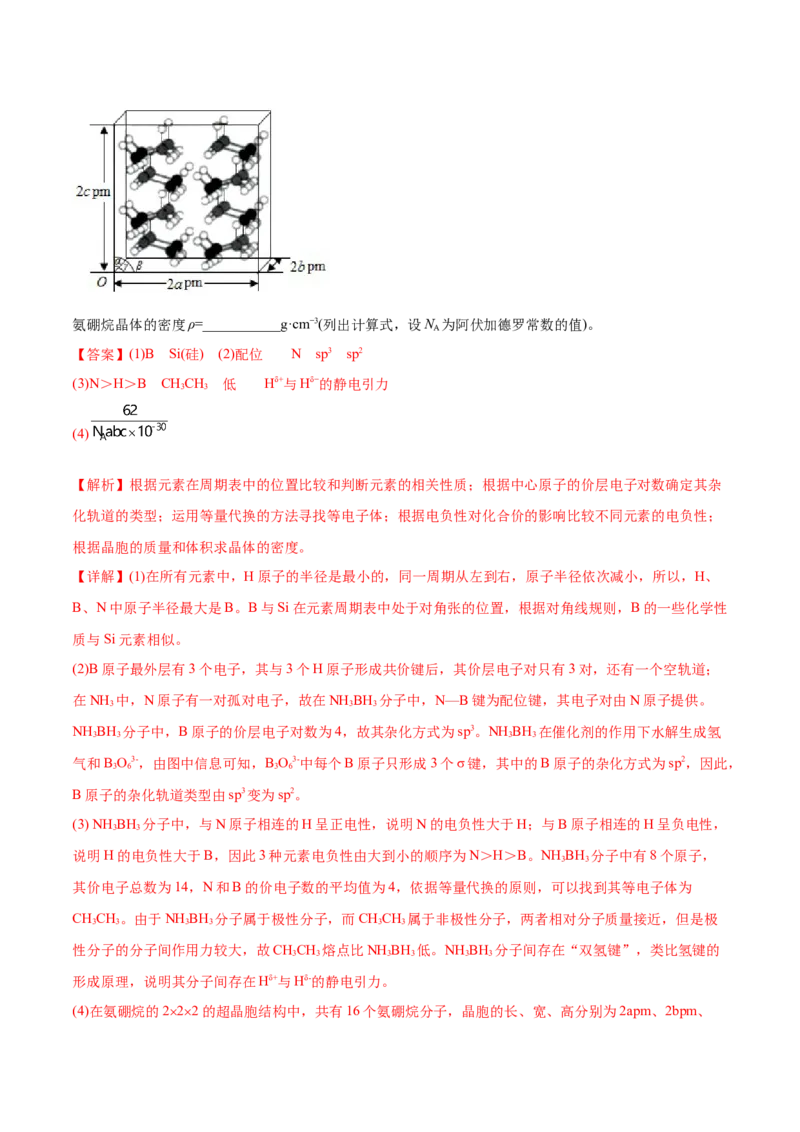 专题11物质结构与性质&mdash;&mdash;备战2021年高考化学纠错笔记（教师版含解析）_05高考化学_新高考复习资料_2023年新高考资料_一轮复习_2023年新高考大一轮复习讲义