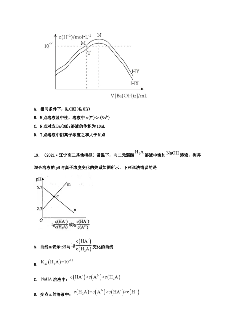 专题13盐类的水解（学生版）2021年高考化学真题和模拟题分类汇编（39题）_05高考化学_新高考复习资料_2023年新高考资料_一轮复习_2023年新高考大一轮复习讲义