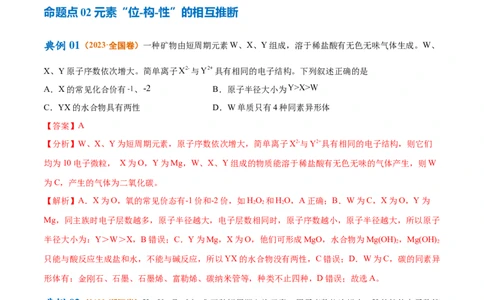专题07物质结构与元素周期律（讲义）（解析版）_05高考化学_2024年新高考资料_2.2024二轮复习_高频考点2024年高考化学二轮复习高频考点追踪与预测（新高考专用）