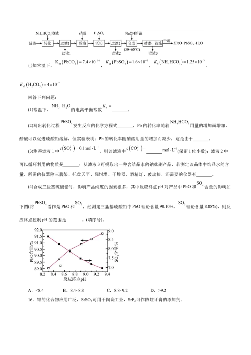 专题13工艺流程综合题（练）-2023年高考化学二轮复习讲练测（新高考专用）（原卷版）_05高考化学_新高考复习资料_2023年新高考资料_二轮复习