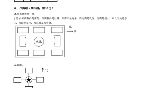 苏教版数学二年级下册第3单元《认识方向》易错精选强化练习题2-含解析_二年级数学下册（苏教版）_第四套_知识总结