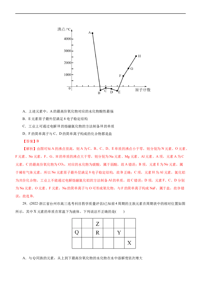 专题05物质结构与元素周期律（练）（解析版）_05高考化学_通用版（老高考）复习资料_2023年复习资料_二轮复习_2023年高考化学二轮复习讲练测（全国通用）