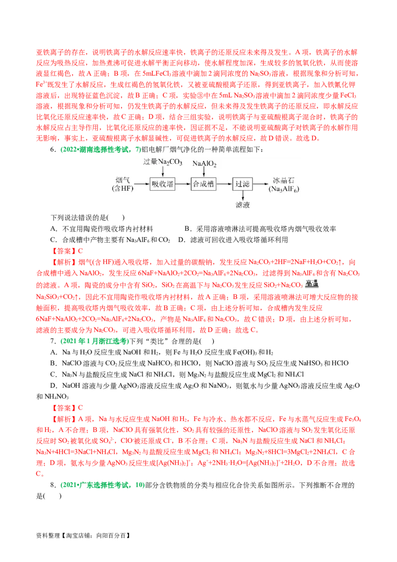 专题05元素及其化合物的性质与应用(讲义)(解析版)_05高考化学_新高考复习资料_2024年新高考资料_二轮复习资料_2024年高考化学二轮复习讲练测（新教材新高考）_教师版（含答案解析）