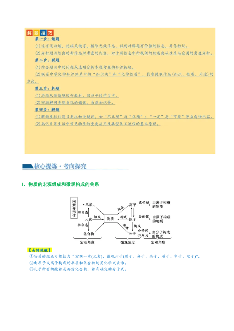 专题01化学物质及其变化（讲义）（解析版）_05高考化学_2024年新高考资料_2.2024二轮复习_2024年高考化学二轮复习讲练测（新教材新高考）