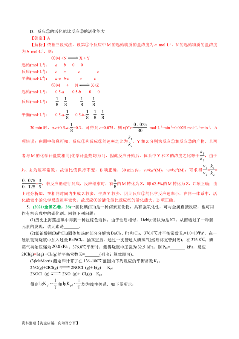 专题07化学反应速率与化学平衡(讲义)(解析版)_05高考化学_新高考复习资料_2024年新高考资料_二轮复习资料_2024年高考化学二轮复习讲练测（新教材新高考）_配套讲义（原卷版+解析版）