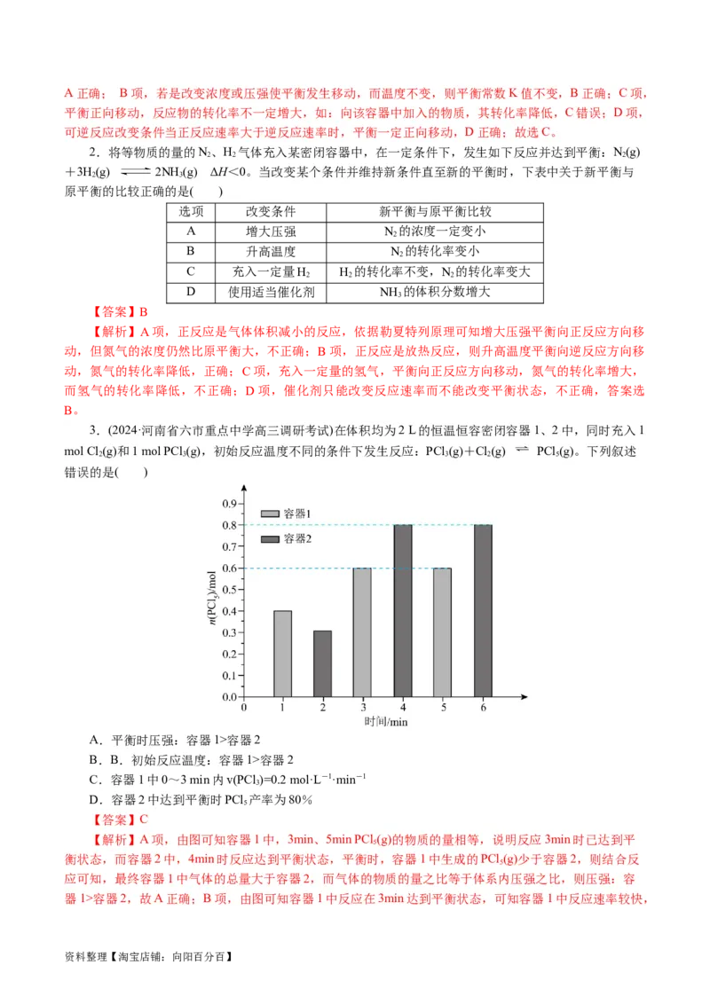 专题07化学反应速率与化学平衡(讲义)(解析版)_05高考化学_新高考复习资料_2024年新高考资料_二轮复习资料_2024年高考化学二轮复习讲练测（新教材新高考）_配套讲义（原卷版+解析版）