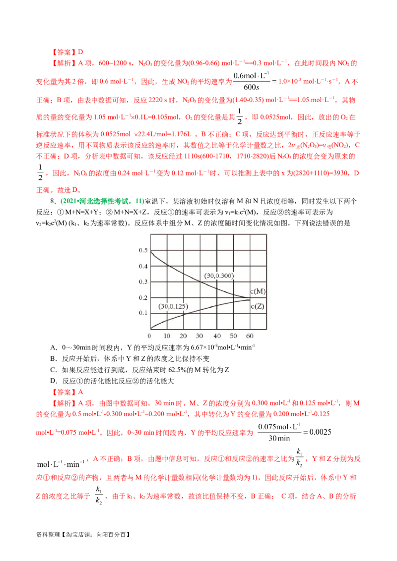 专题07化学反应速率与化学平衡(讲义)(解析版)_05高考化学_新高考复习资料_2024年新高考资料_二轮复习资料_2024年高考化学二轮复习讲练测（新教材新高考）_配套讲义（原卷版+解析版）
