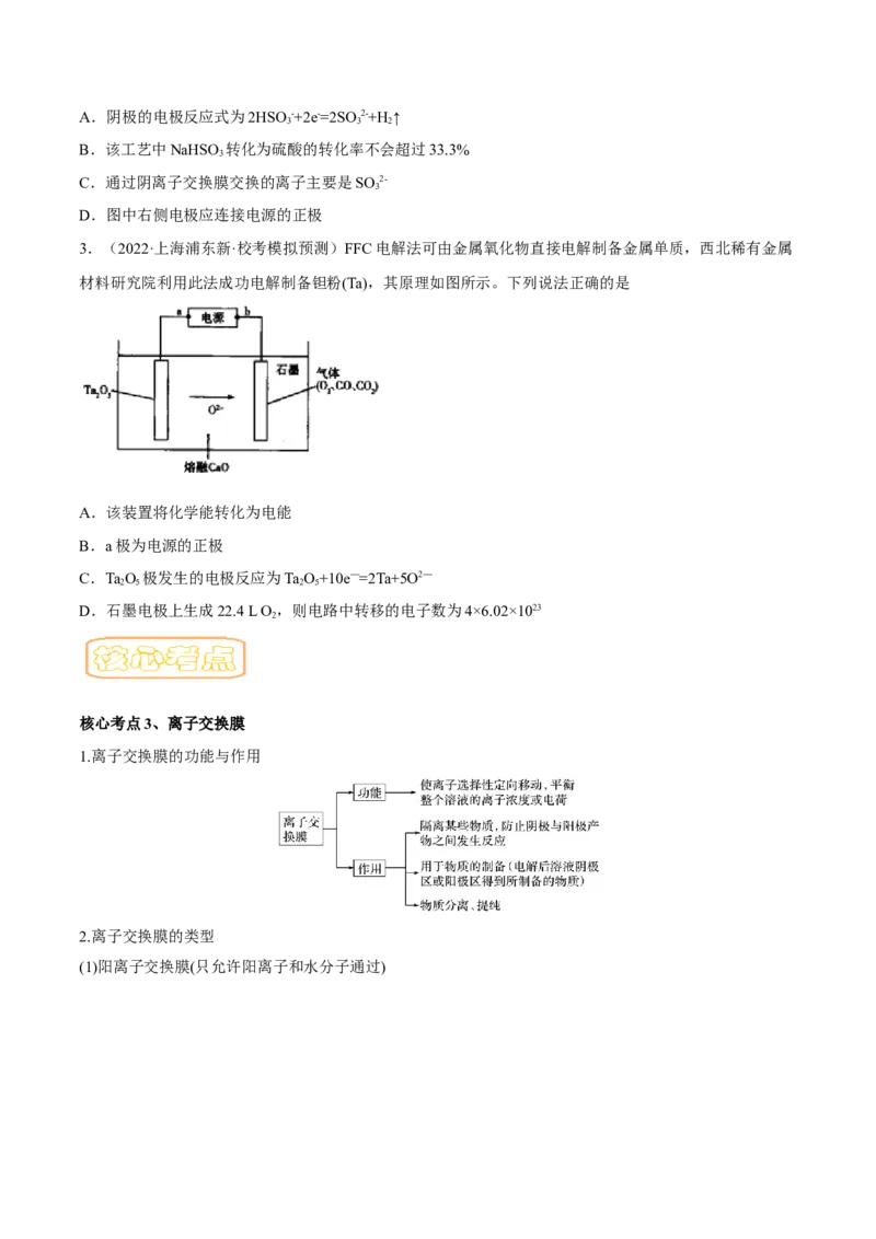 专题九电解池-冲刺2023年高考化学二轮复习核心考点逐项突破（原卷版）_05高考化学_新高考复习资料_2023年新高考资料_二轮复习_冲刺2023年高考化学二轮复习核心考点逐项突破292229036