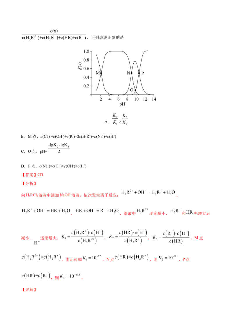 专题10水溶液中的离子平衡&mdash;&mdash;三年（2020-2022）高考真题化学分项汇编（新高考专用）（解析版）_05高考化学_新高考复习资料_2023年新高考资料_专项复习