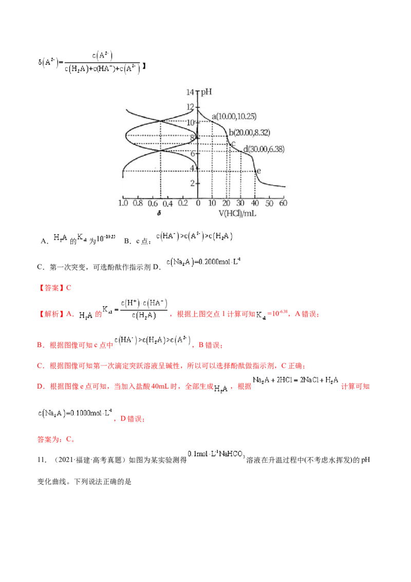 专题10水溶液中的离子平衡&mdash;&mdash;三年（2020-2022）高考真题化学分项汇编（新高考专用）（解析版）_05高考化学_新高考复习资料_2023年新高考资料_专项复习