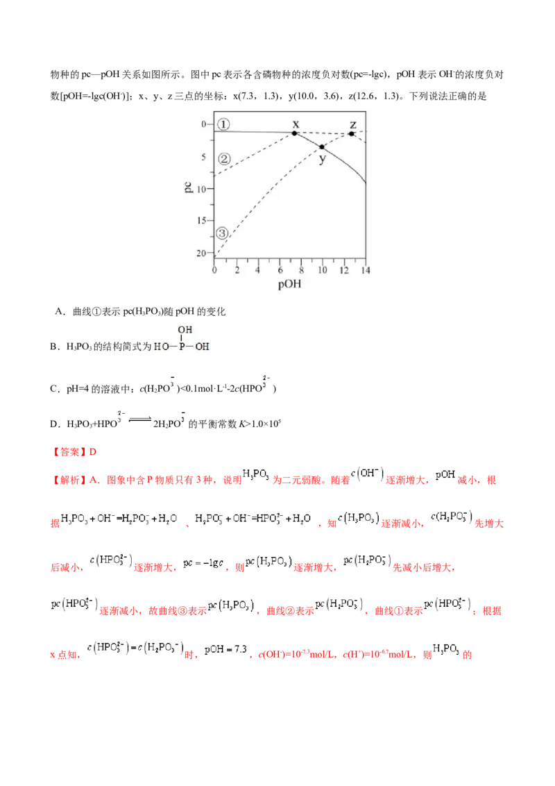 专题10水溶液中的离子平衡&mdash;&mdash;三年（2020-2022）高考真题化学分项汇编（新高考专用）（解析版）_05高考化学_新高考复习资料_2023年新高考资料_专项复习